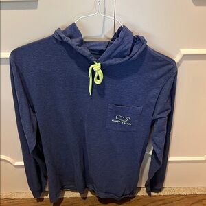 Vineyard Vines Navy Hoodie with Neon Accent